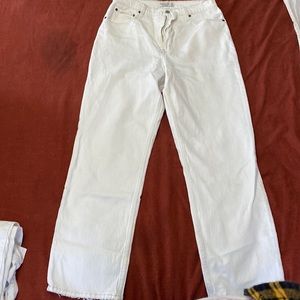 Abercrombie & Fitch the 90s straight ultra high rise white/cream size 31/12